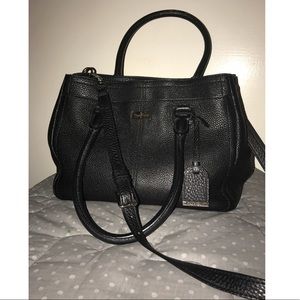 brand new black leather crossbody/handbag